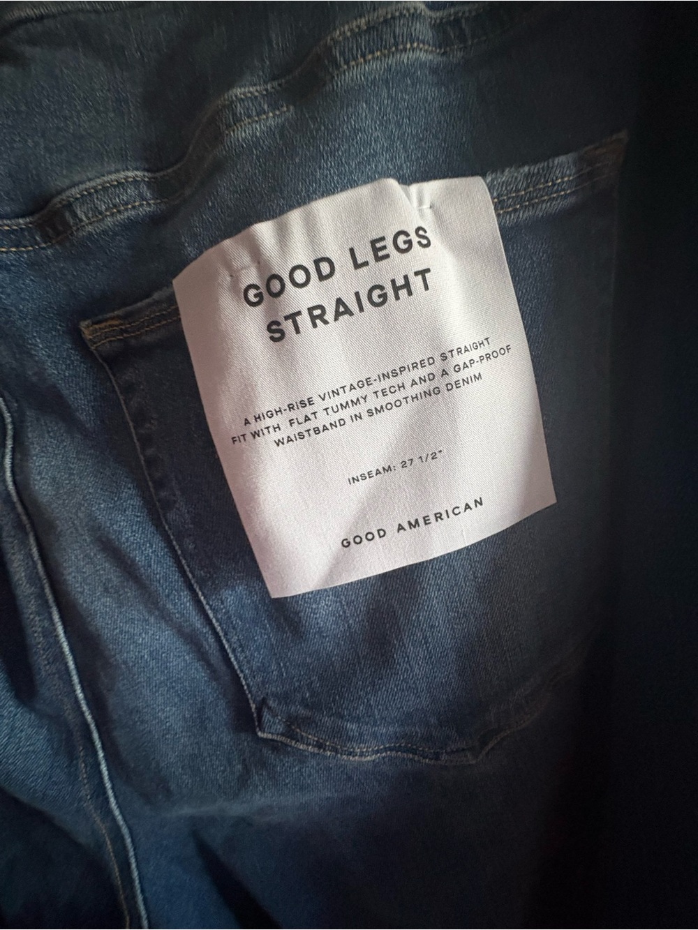 Good American Good Legs Straight Jeans - Indigo Blue